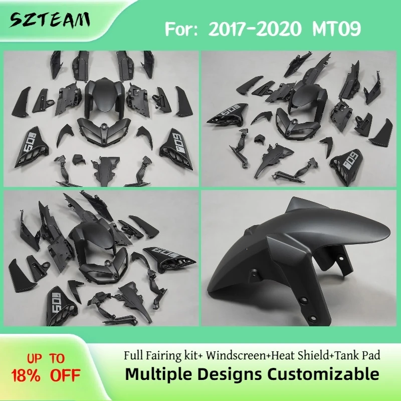 

Matte Black Fairing Kit for YAMAHA MT09 2017-2020 MT-09 17-20 Painted Motorcycle Fairings Pro