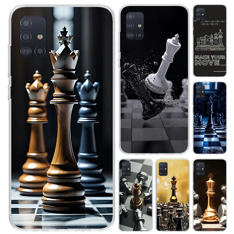 Competitive Chess Game Phone Case for Samsung Galaxy A51 A50 A71 A70 A41 A40 A31 A30S A21S A20S A10S A20E A11 A01 A6 A7 A8 A9 Pl