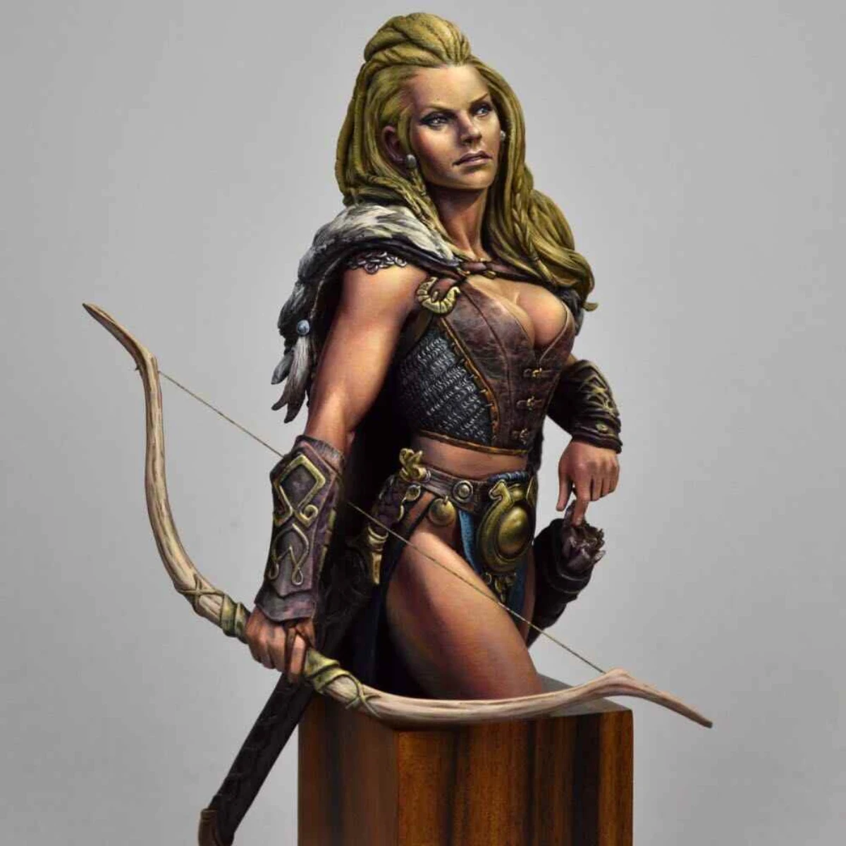 1/10 Resin Figure Unpainted model Kit, Bust Viking Soldier - Female Archer, unassembled and unpainted GK