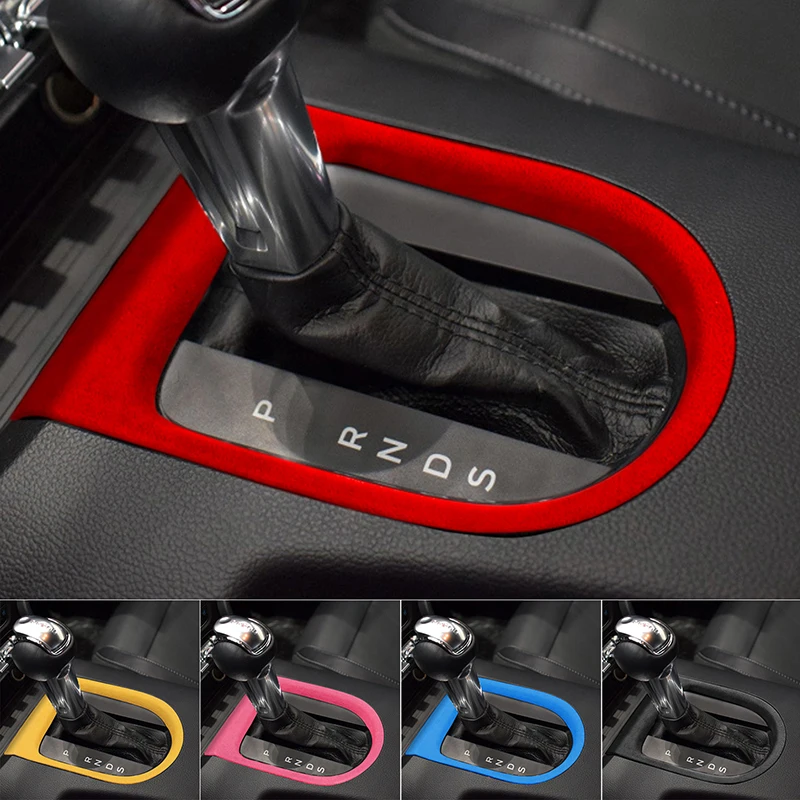 

Suede Fluff Gear Panel Frame Decoration Cover Colorful Protection Shell For Ford Mustang 2015-2021 Interior Accessories