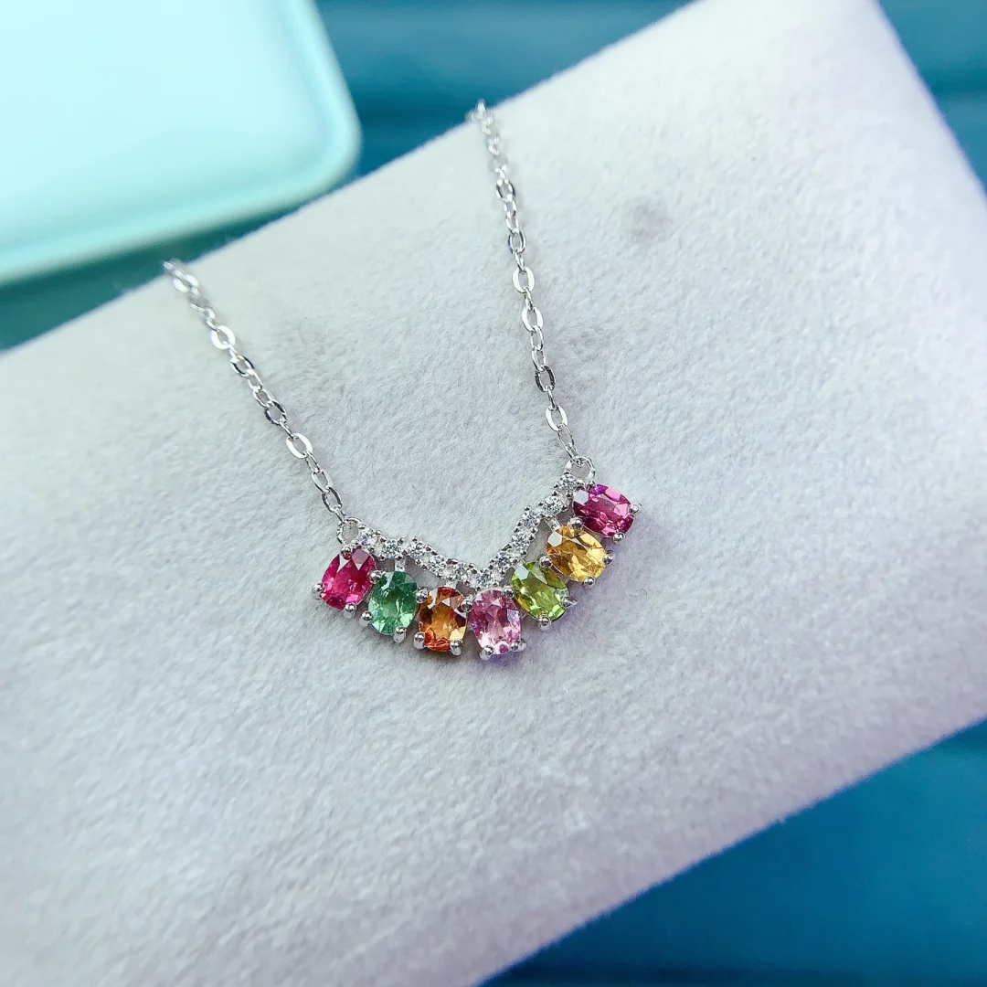 natural-tourmaline-necklace-s925-sterling-silver-charming-iridescent-gem-simple-stylish-fine-jewelry-gift-for-ladies-daily-wear