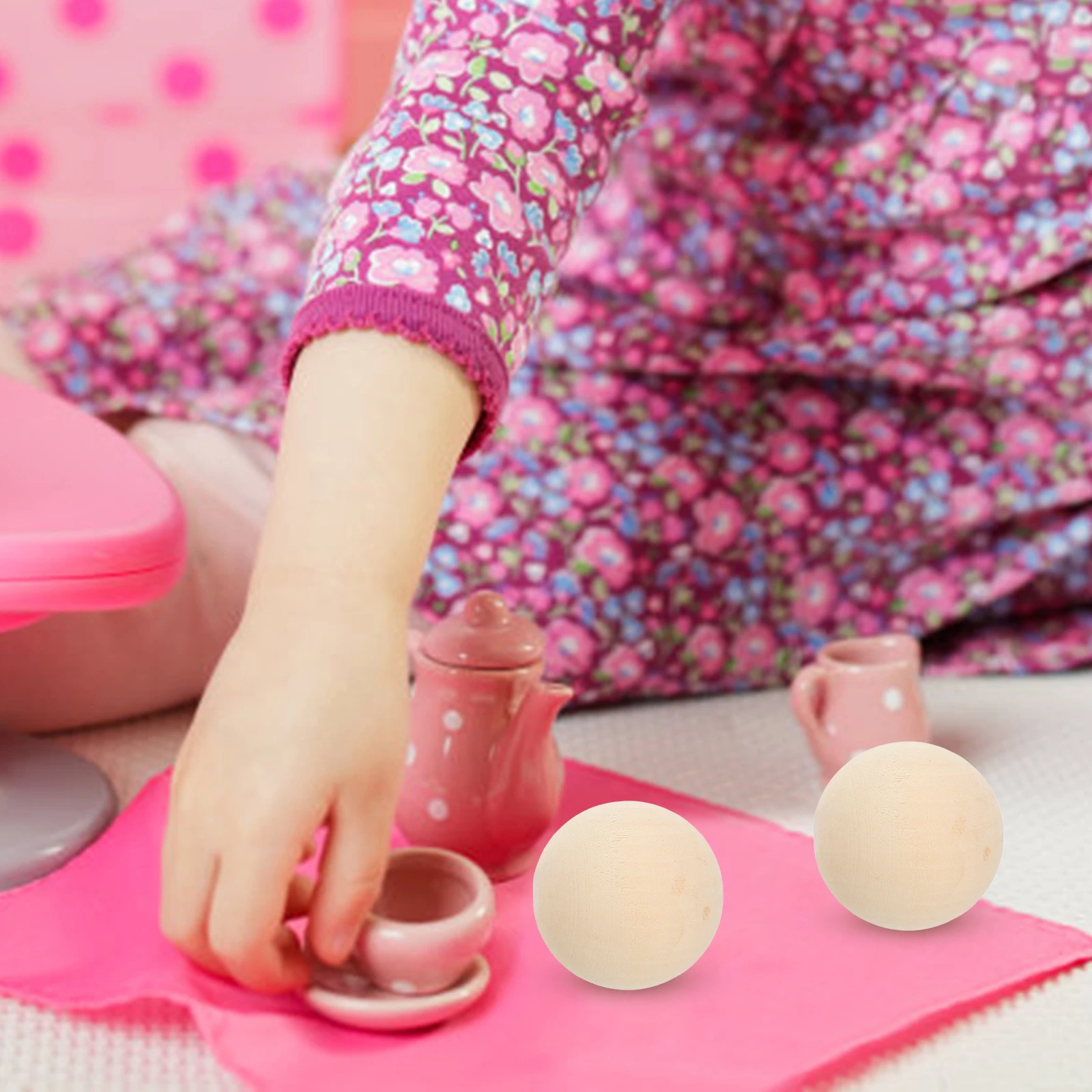 10Pcs Wooden Craft Balls Solid Non-Porous for Kids Creative Projects Develop Hand Eye Coordination Long Lasting Use