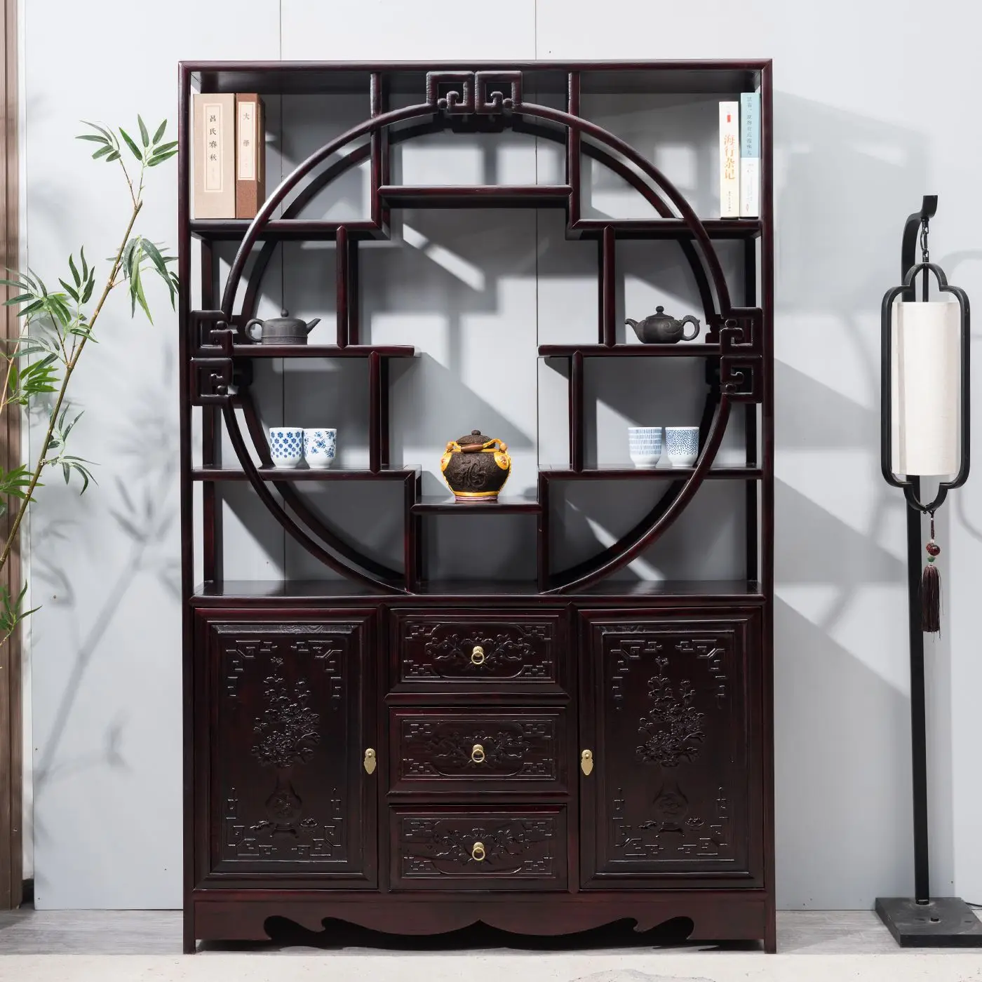 LH Bogu frame All solid wood Duobao Pavilion Chinese partition Tea porch frame Zen cabinet