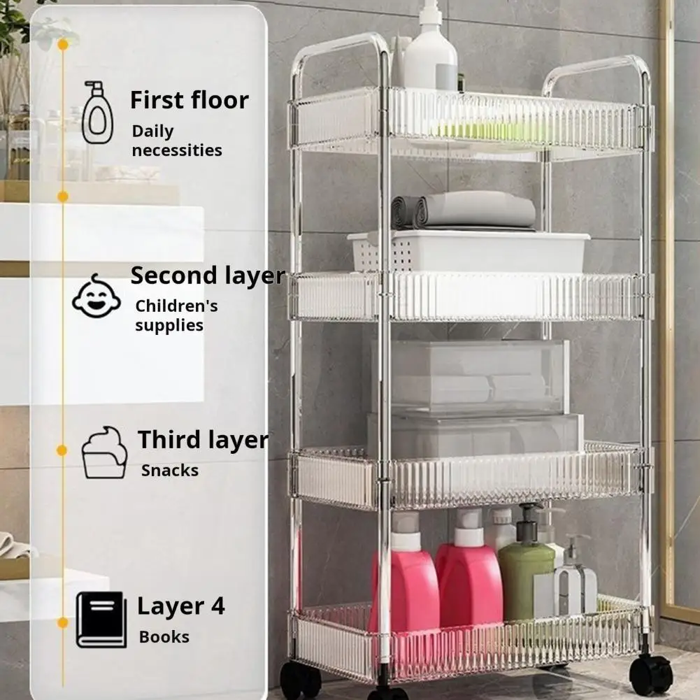 Storage Rolling Cart Multifunctional Rolling Utility Cart with Capacity Storage Easy Assembly Bathroom Organizer for Efficient