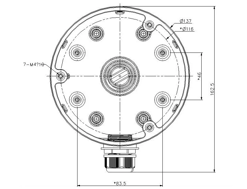 DS-1280ZJ-DM21 Cables management box dome ceiling bracket hoisting camera base plastic adapter plate camera wire concealment box