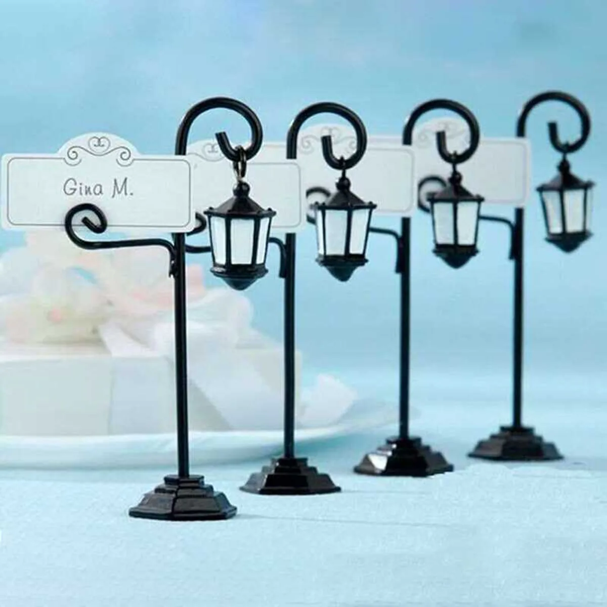 

6pcs Place Holder Wedding Seat Decor Chandelier Card Holder Table Number Memo Clips Photo Props Creative Design