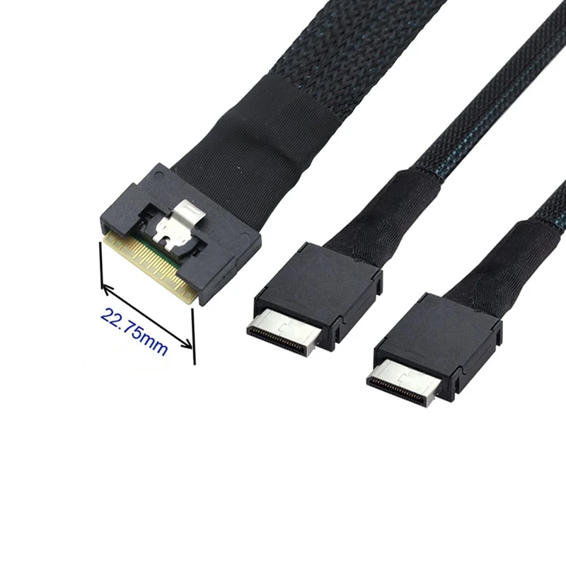 Server Data Cable Server High-Speed Cable Slim Sas SFF-8654 8I To Oculink SFF-8611 4I X 2 For Server PCI-Express Riser Card