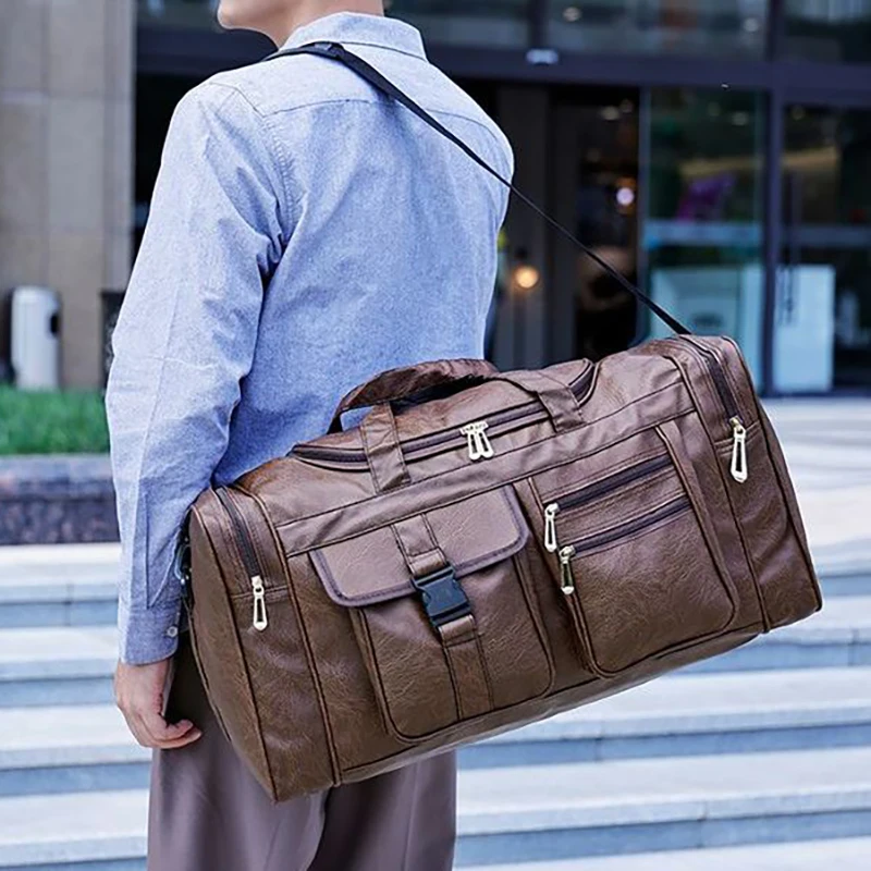 Gym Fitness Duffel Bag Sports Yoga Bags PU Travel Handheld Outdoor Hiking Large Capacity Luggage Pack Zipper Messenger Backpack
