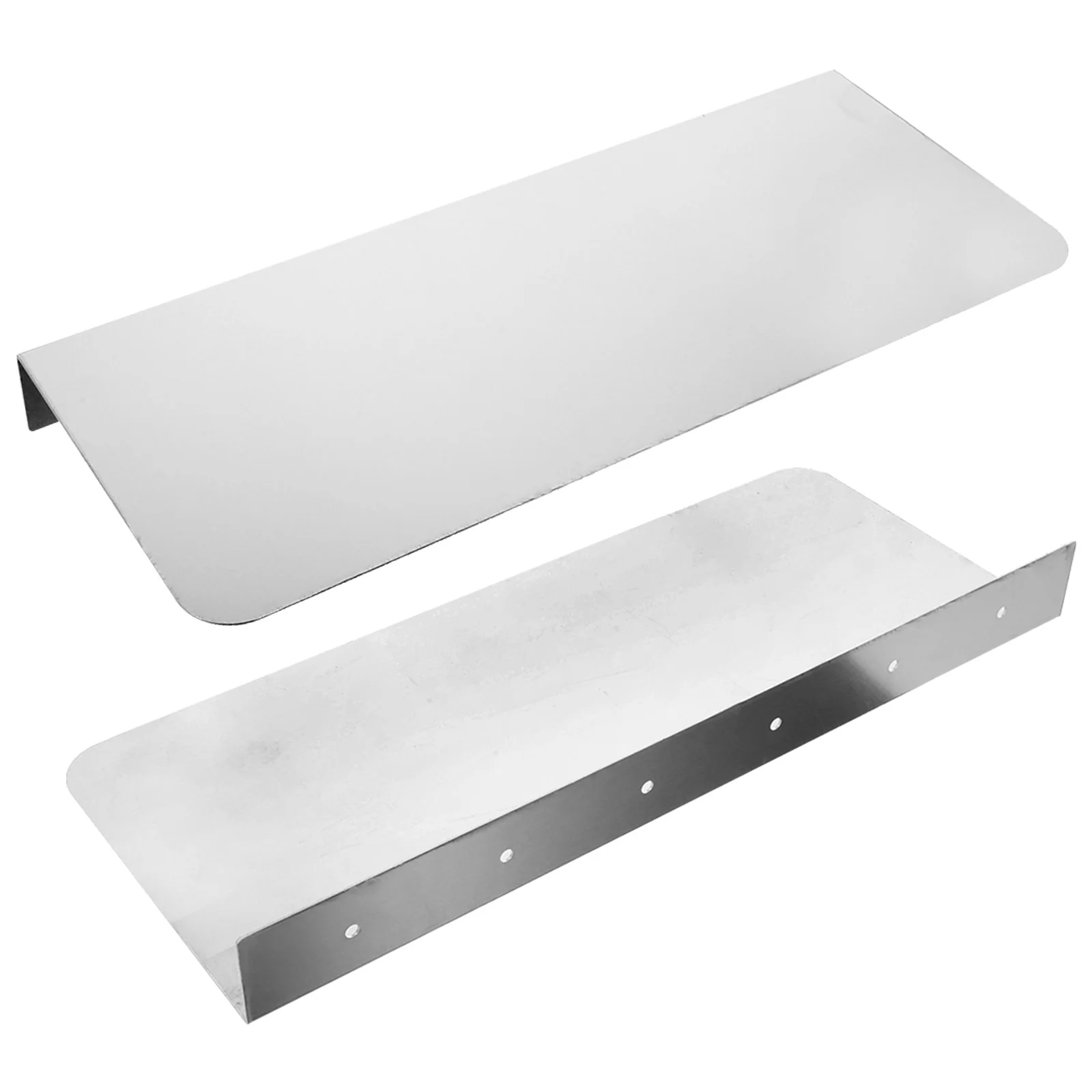 2 Pcs Sink Splashback Kitchen Splashing-proof Retaining Plates Guards Pool Anti-splashing Baffle Board Stainless Steel