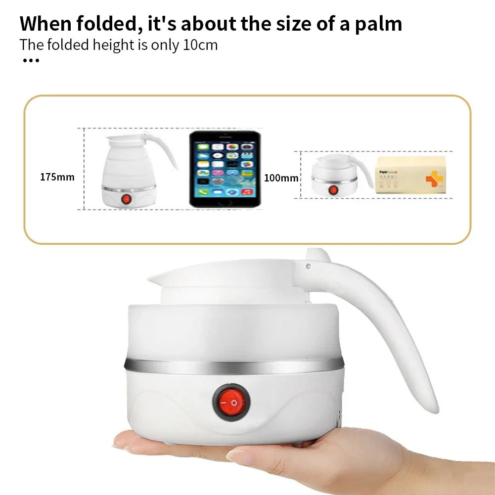 السفر المنزلية غلاية قابلة للطي سيليكون304 الفولاذ المقاوم للصدأ المحمولة غلاية ضغط طوي مانعة للتسرب غلاية 600 مللي