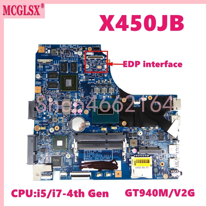 

X450JB With i5-4200HQ/i7-4720HQ CPU GT940M-V2G GPU Mainboard For ASUS X450J X450JN SV41JN A450J X450JB Laptop Motherboard