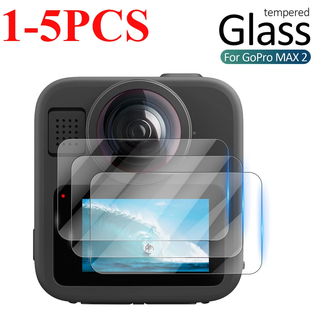 Tempered Glass for GoPro MAX 2 MAX2 Screen Protector 9H Hardness Ultra HD Clear Anti-Scratch Protective Glass Film Accessories