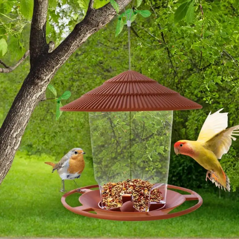 Bird Feeders For Outside Automatic Garden Bird Feeder Hanger Multi-Purpose Bird Feeder For Patio Fence Courtyard Garden Balcony