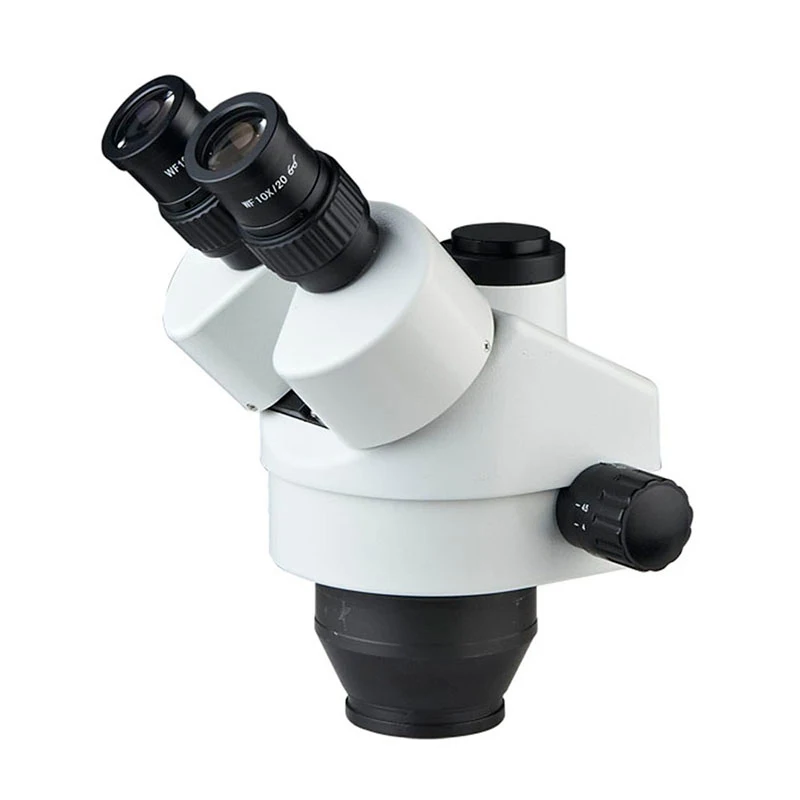 Continuous Zoom Trinocular Stereo Microscope WF10X Eyepiece Metal Binocular Stereo Microscope 7-45X 3.5X-90X For PhoneInspection