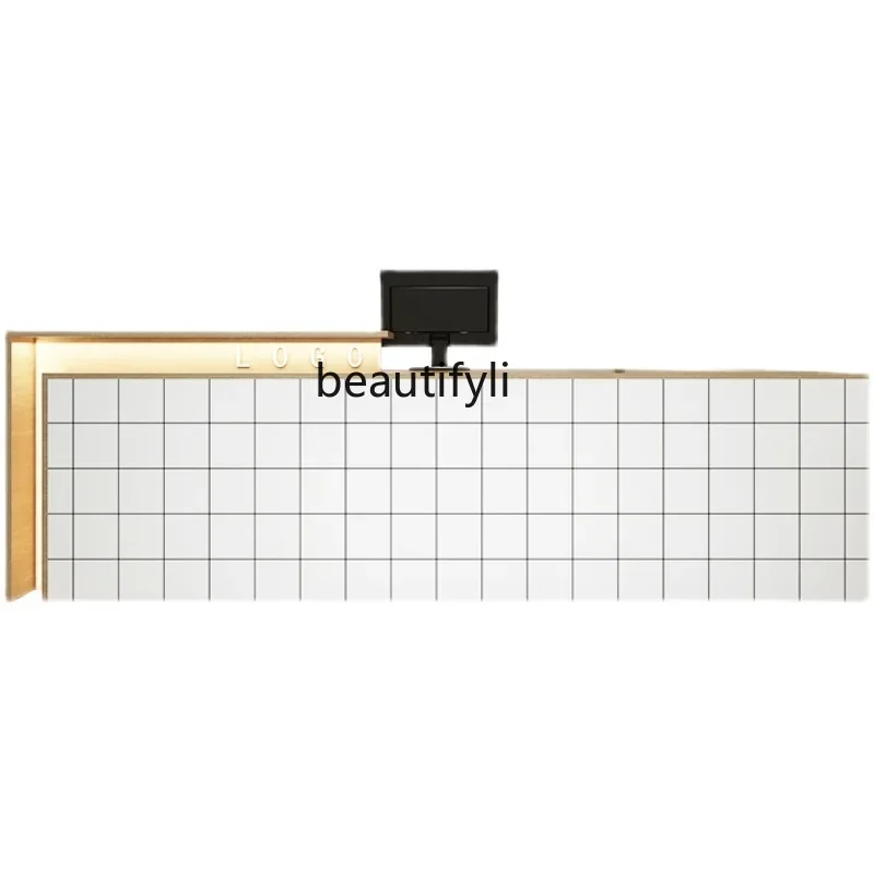 Simple Modern Beauty Salon Health Club Bar Counter Nail Salon Cashier Reception Desk