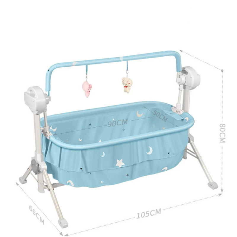 Foldable Baby Shaker Mosquito Netting Baby Cradle Bed Electric Remote Control Bluetooth Music Baby Sleeping Basket Rocking Chair