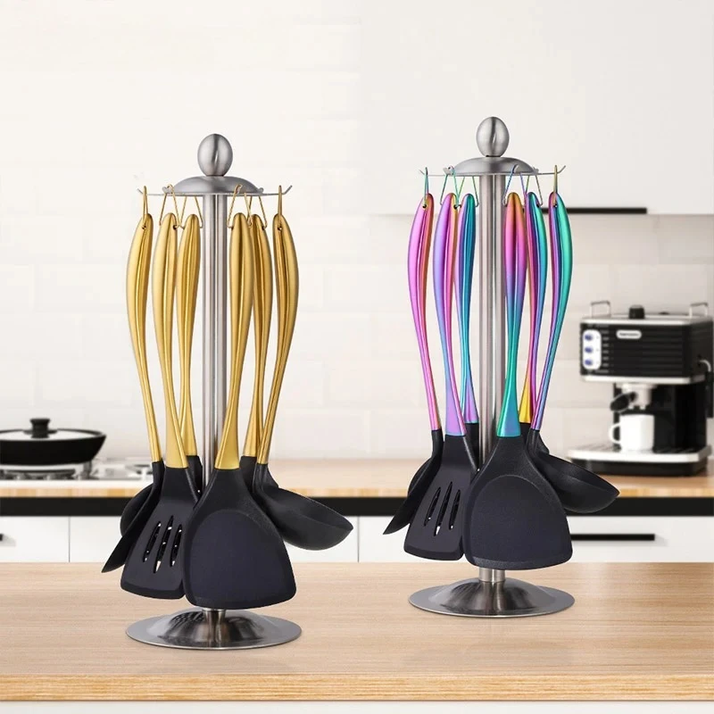 Silicone Spatula Heat-Resistant Non-Stick Set with Stainless Steel Handle for Pastry Baking Multifunction Cooking Kitchenware