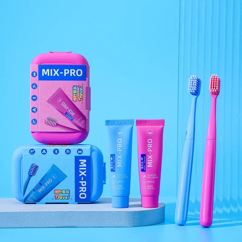 

10 коробок, удобный дорожный складной костюм для зубной щетки для взрослых, маленькая головка, набор зубных щеток для чистки, семейный набор щеток
