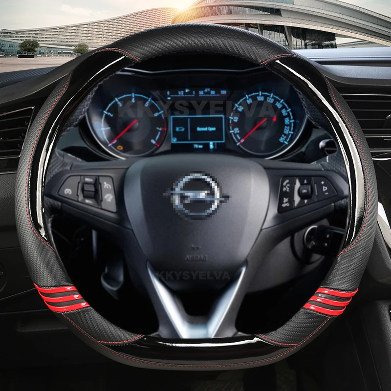 Carbon Fiber Car Steering Wheel Cover For Opel Astra (K) Corsa (E) Karl 2014-2022 Crossland X Grandland X Insignia 2017-2022 - view 2