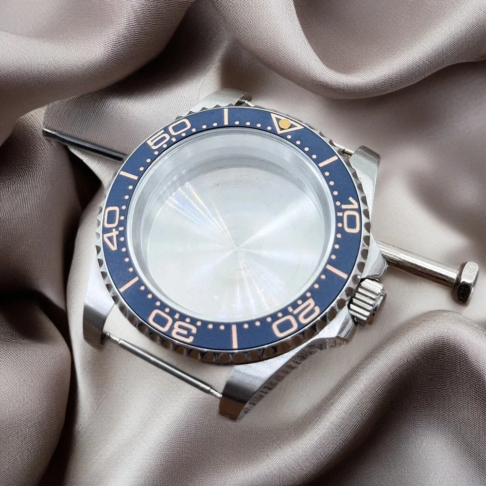 الياقوت الزجاج 40 مللي متر نغمتين الفضة الذهب الفرعية ساعة حافظة 904L اليوبيل سوار 100 متر مقاوم للماء متوافق NH34 NH35 NH36 NH37 NH3