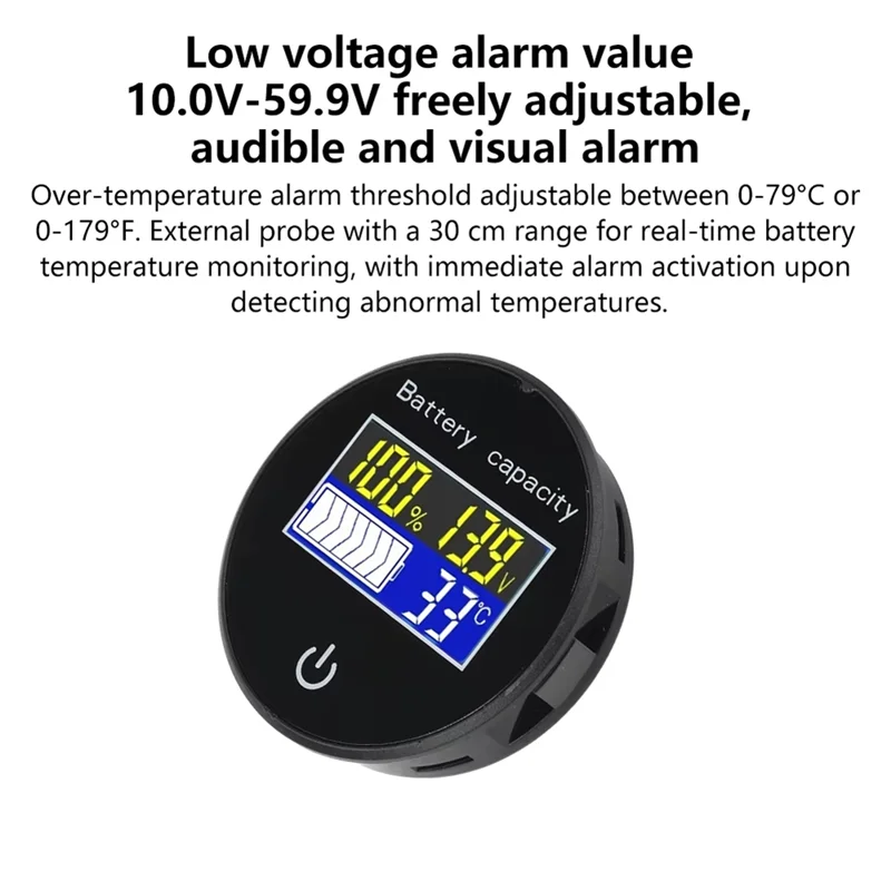 ABAE-Battery Capacity Indicator DC 10V- 100V Li- Lifepo4 Lead Acid Digital Voltmeter Tester