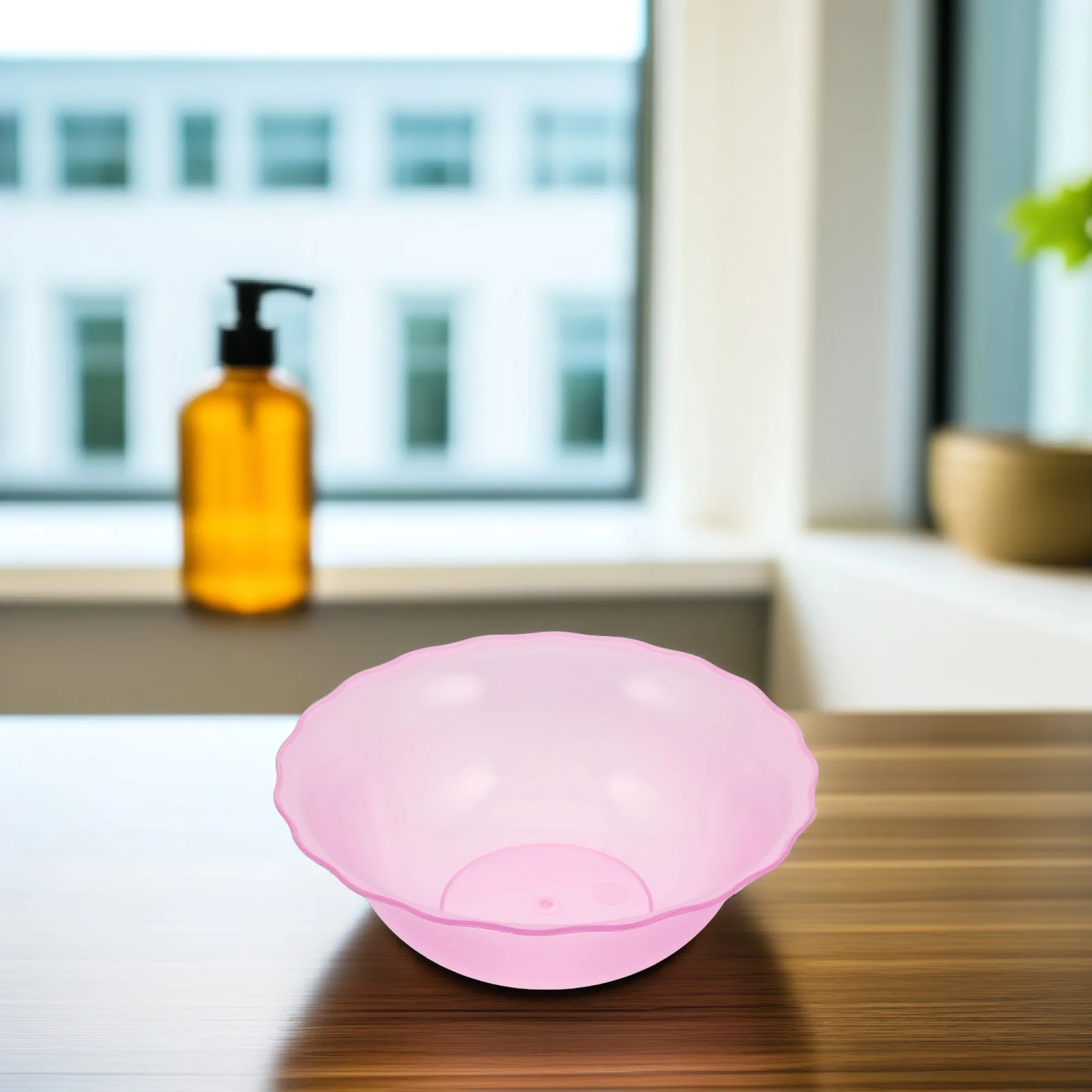 厚みのあるプラスチック製洗顔器、クリアな美容院用品、コンパクトで持ち運び可能な洗顔桶、多用途のバスルームキッチン