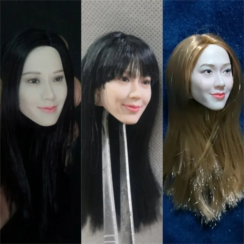 

1/6 Scale Female Soldiers Beauty Head Carving Yumi Fukada Pale Skin Head Sculpt Model for 12" Action Figures Art Photography