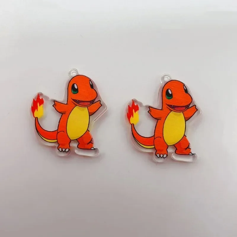 Breloques en acrylique pour boucle d'oreille, porte-clés, résultats exécutifs, pendentif clé Airpods, bijoux à bricoler soi-même, grenouille Anime, feu, dinosaure, mignon, Kawaii, 10 pièces