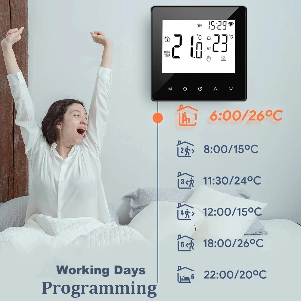 WiFi Zigbee Smart Thermostat Electric Floor Heating Water/Gas Boiler Temperature Control Work With Tuya Smart APP Alexa Google