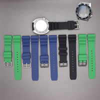 22mm Rubber Wrist Strap Men Watch Strap Parts Stainless Steel Buckle For Seiko Tuna Samurai Turtle SKX007 SKX013 SKX009 Mod Case