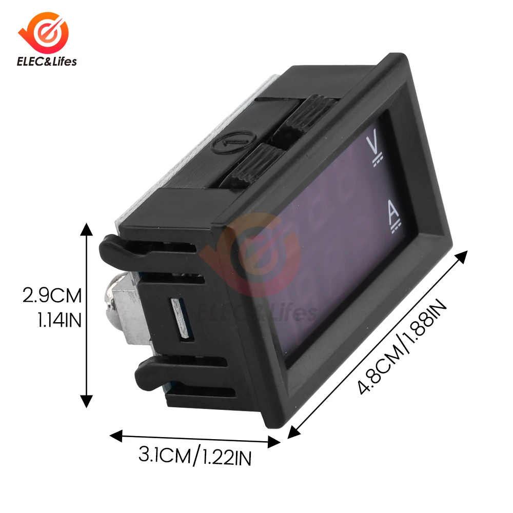 0,28 "doppio display LED digitale voltmetro amperometro mini DC 4,5-30V 30A 50A tensione rilevatore di corrente tester incorporato Shunt