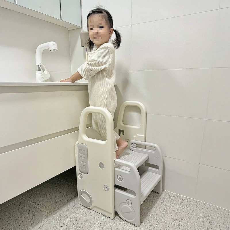 

Step Ladders Kids Car Step Stool Hand Washing Skid Proof Washbasin Ladder Stepped Foot Stool 2 Tier Transition Nursery Baby