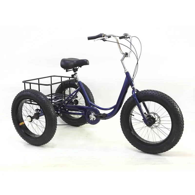 

Snow Tricycle, 24 Inch 7-speed, Fat Tire Bicycle, High Carbon Steel Frame, Elderly, Grocery Shopping and Cycling