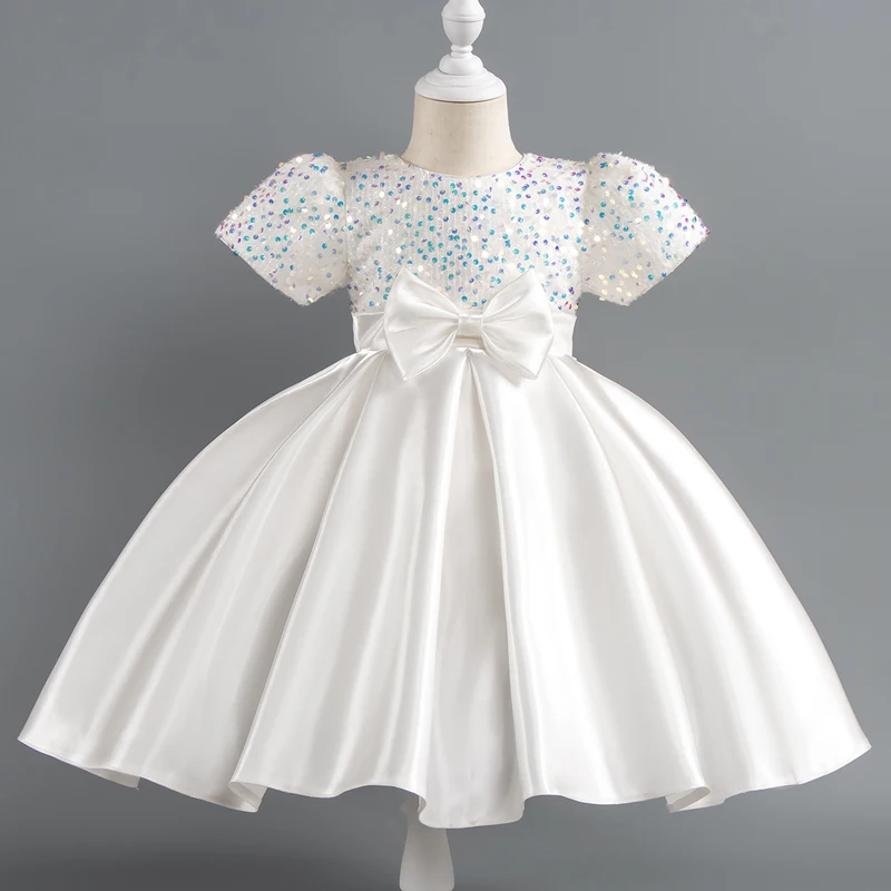 Baby Girls Christmas Dress Sequin ShortSleeve Party Dress Birthday Toddler Dress Wedding Princess Dress for Kid Girl Luxury Cown view 4
