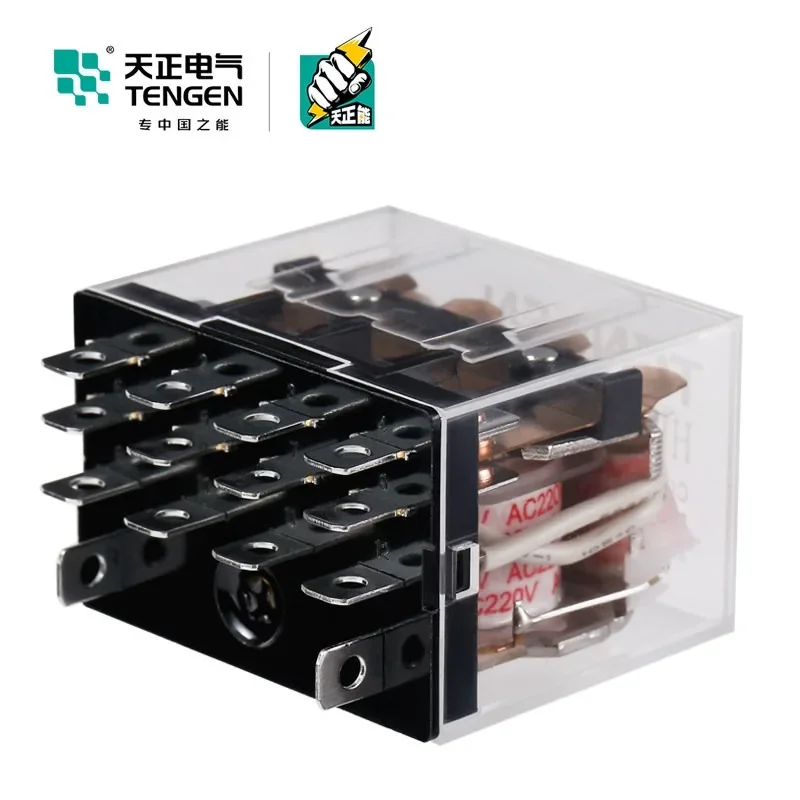 TENGEN HH64P Contact Transparent LY4NJ Intermediate Small Relay 14 Wide Pin 24V Silver 220V
