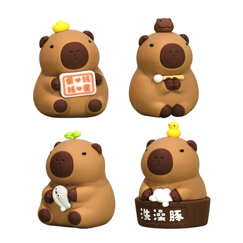 

Kawaii Capybara Figure Toys Cute Cartoon Animal Doll Ornament Desktop Decoration Home Office Ornaments Lovely Gifts