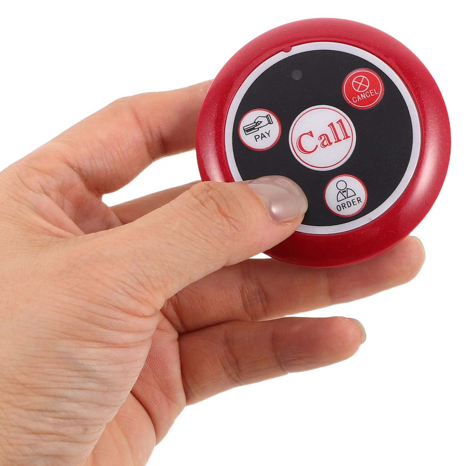 Wireless Calling System 4-Key Restaurant Call Button Table Service Button Food Service Call Device Wireless Pager for Cafe Bar