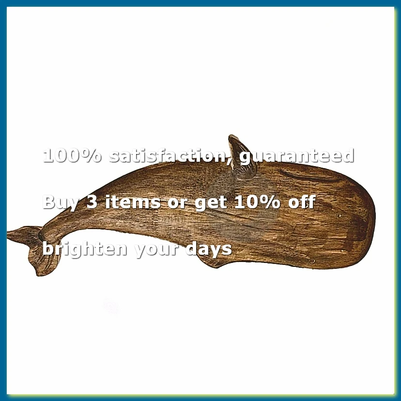 ●Wooden Sea Fish Decor Statue Whale Figurine Sculpture Ornament Rustic Decoration Wall Hanging Decoration,E
