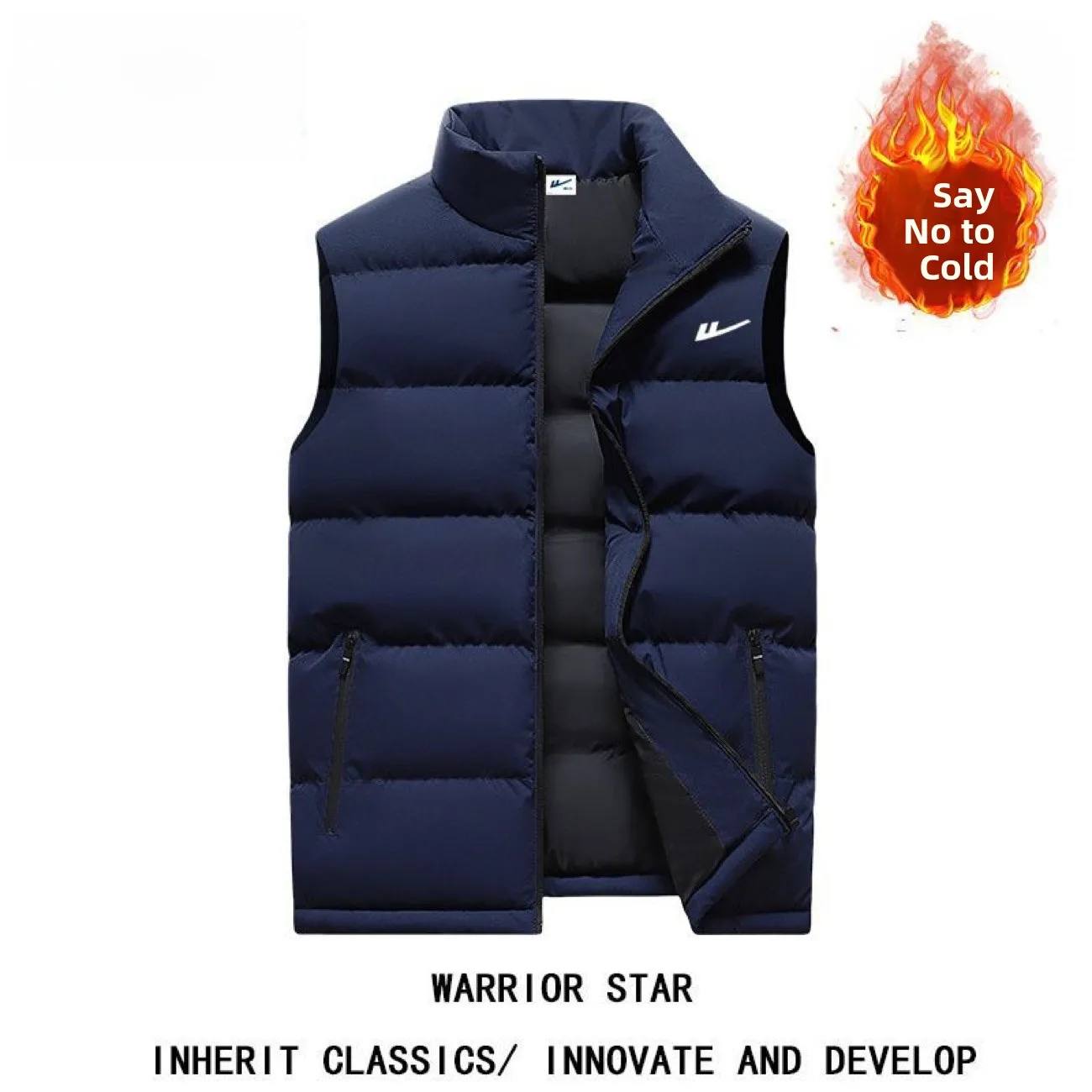 

Warm Windproof Cotton Vest 2025 New Sle Large Size Casual Svel Stand Collar Men's Outerwear Versatile Youth Faion