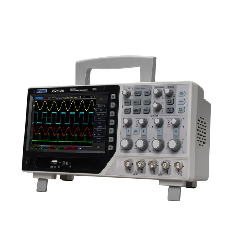 Hantek DSO4104B Digital Storage Oscilloscope 4 Channels 100MHz 1GSa/s Record Length 64K 7'' TFT LCD Bench Type Osciloscopio