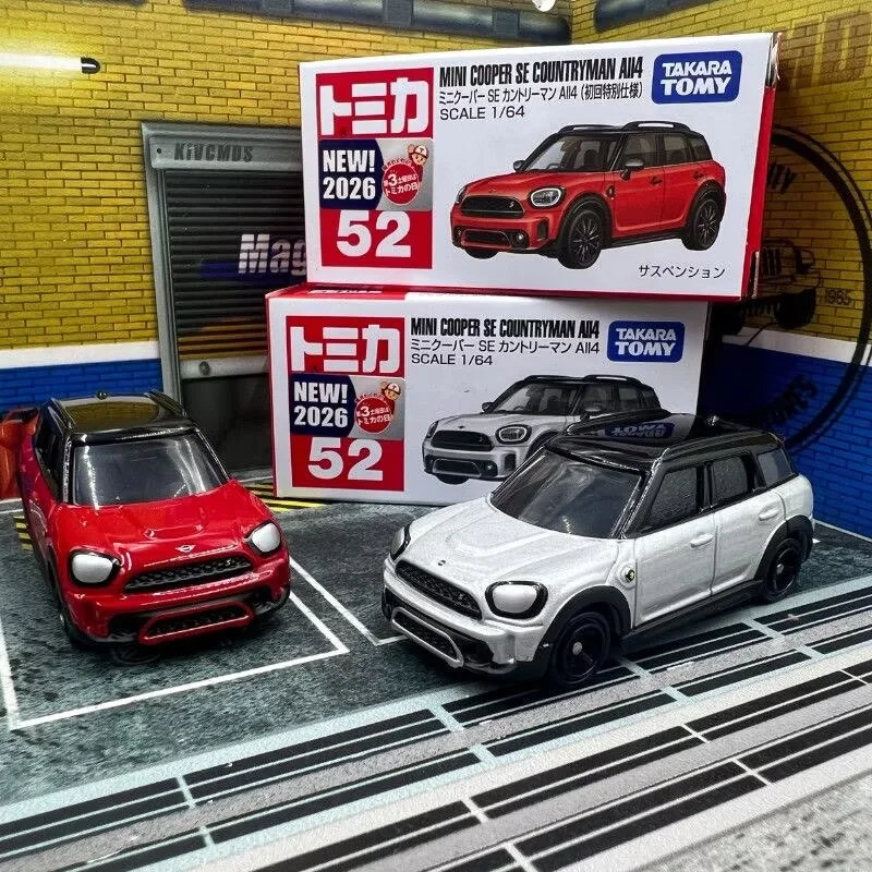 Hot Tomica Tomy No.52 Mini Cooper Countryman Alloy Car Model 1/64 Diecast Vehicle Collection Display Toy For Adult Hobbyist Toy