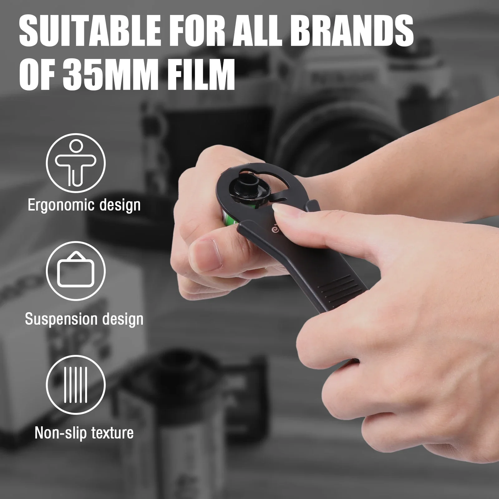 eTone New Film Cassette Opener 135 35mm Removal Anti-slip Film Magazine Opener Cartridges Film Darkroom Accessories Black/Blue