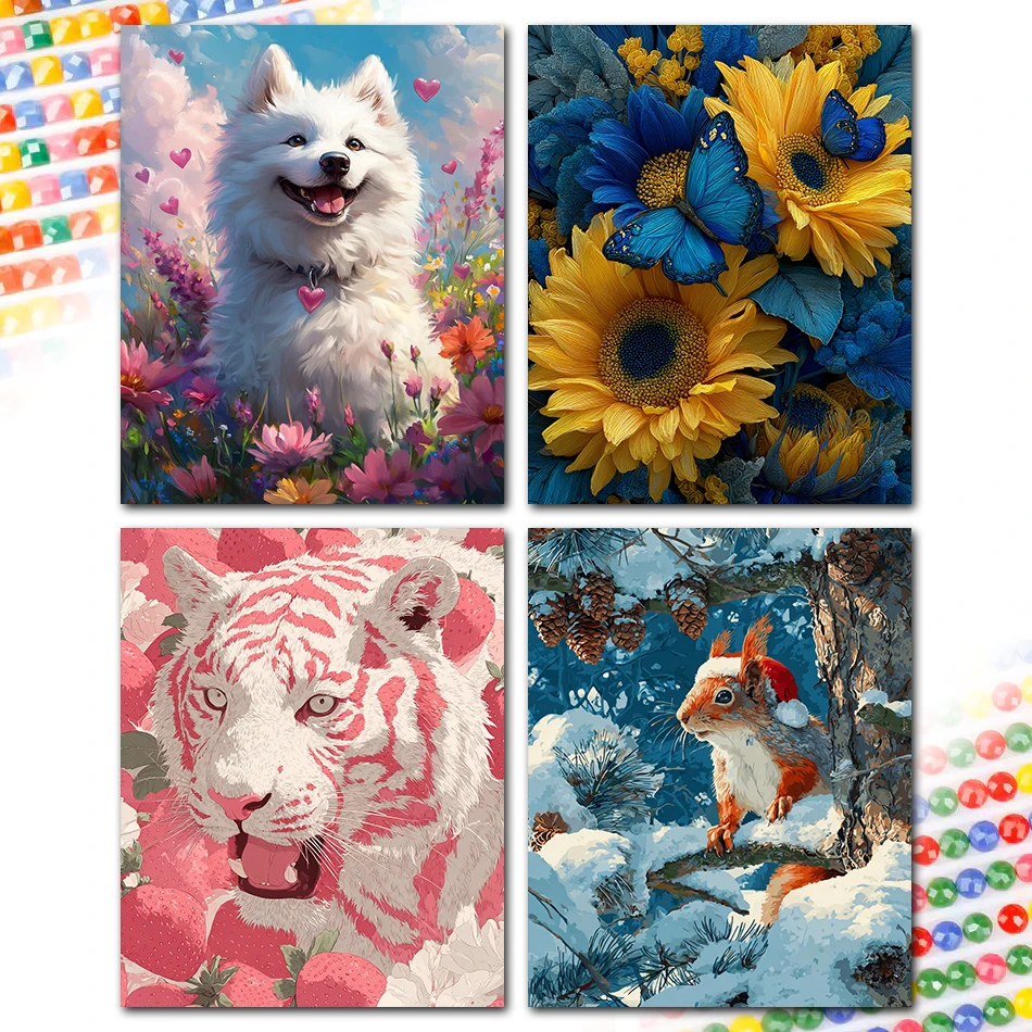 

SDOYUNO 5D Diamond Painting Animals Crystal Cross Stitch Kits Diy Kit Diamond Mosaic Rhinestones Crystal Drill Home Decoration