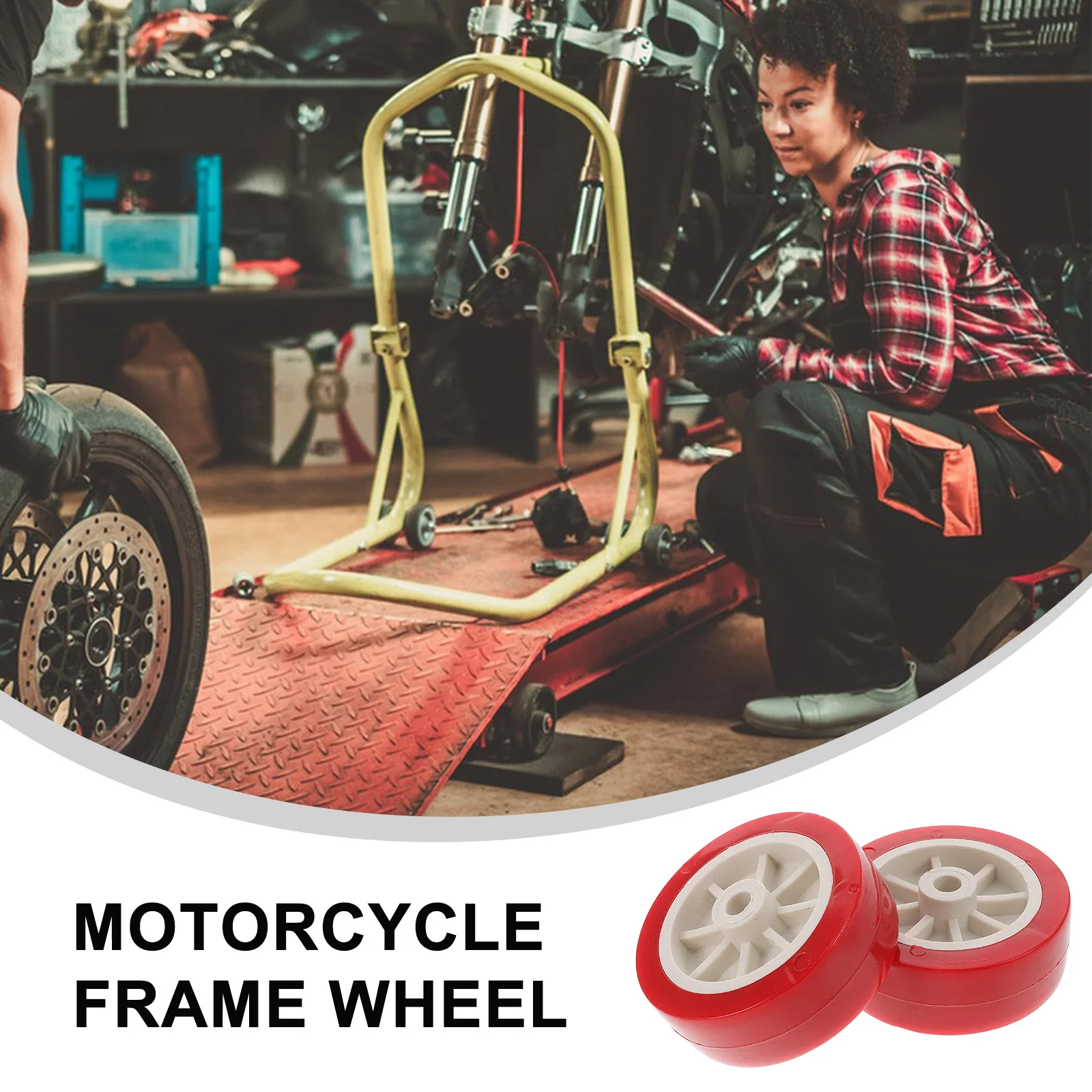 2 Pezzi Ruote per Tavolo Elevatore Moto, Ricambi Resistenti per Sollevatore a Forbice ATV, Supporto per Moto