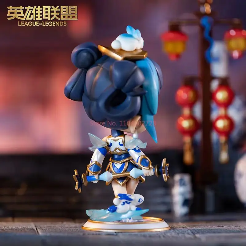 Blue White Porcelain Luxanna Crownguard Periphery Original League Of Legends Anime Figure Statue Collection LoL Limit Model Toy