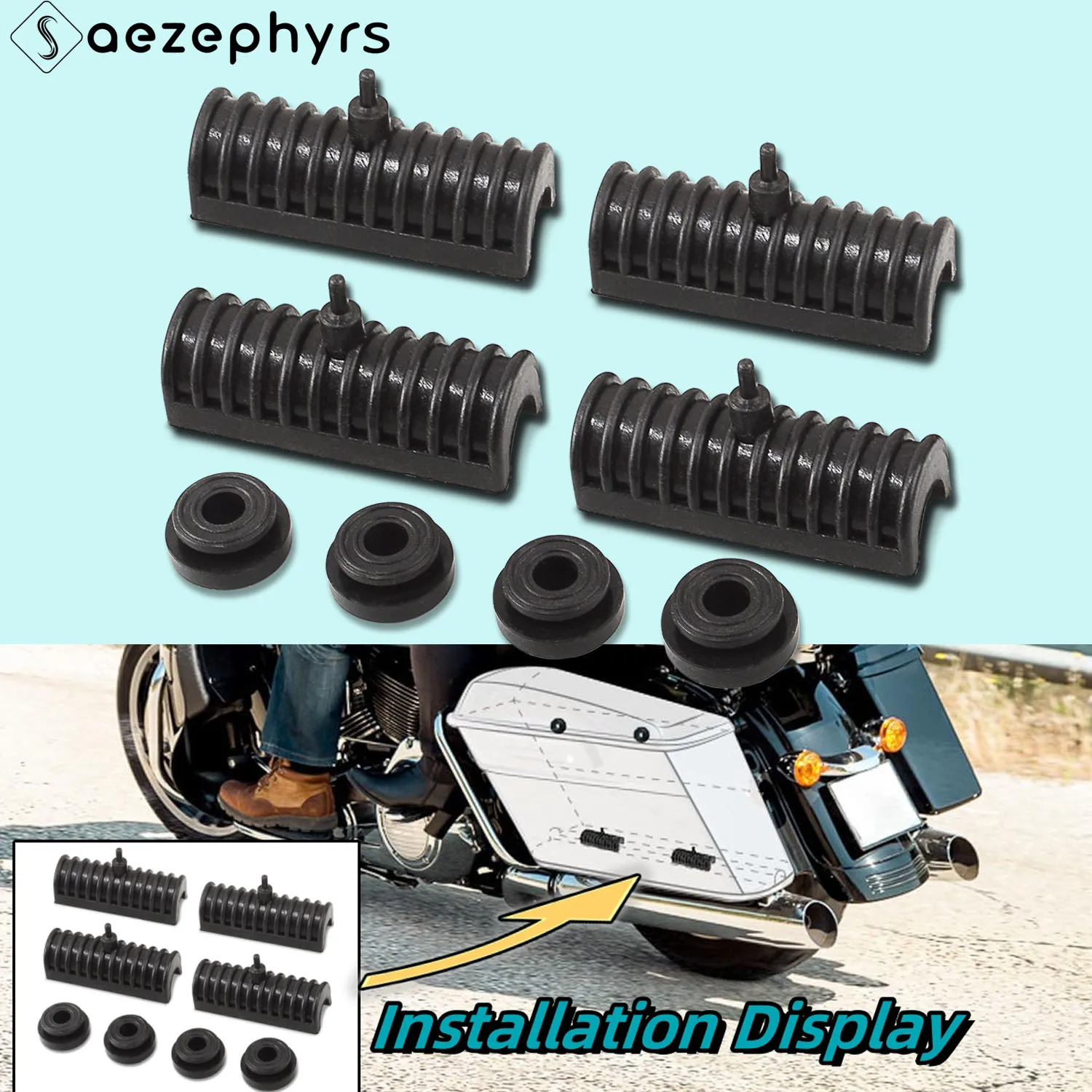 

Motorcycle Hard Saddle Bag Rubber Grommet Support Cushion Case For Harley Touring Electra Glide FLHTCU Street Road King FLHRC