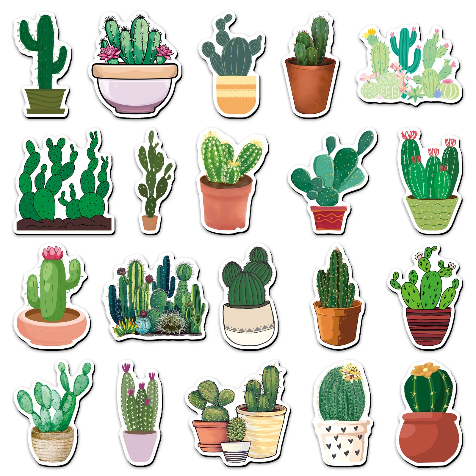 20Pcs/Set Cute Cactus Succulent Soft Magnetic Fridge Magnets Refrigerator Stickers Kitchen Decor Memo Photo Board Clips Gift