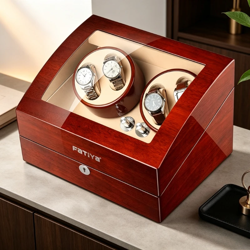 Wood Automatic Watch Winder Anti Magnetic Silent Rotating Storage Display Box for Mechanical Watches Men Luxury Gift 시계 와인더