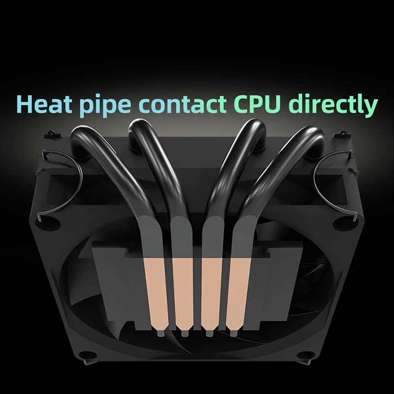 METALFISH DH380 Low Profile CPU Cooler 38mm Height 4 Heat pipe Radiator for 1700/1200/115x/AM5 AM4 Mini ITX Compact Platform