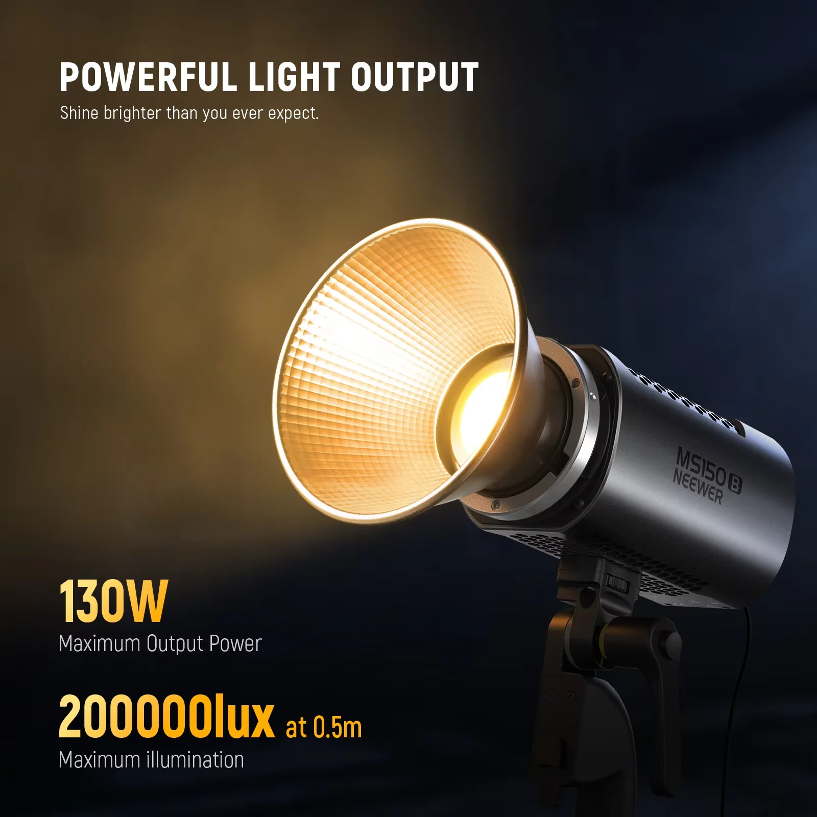 NEEWER MS150B 130W Bi Color LED Video Light, Mini COB Photography Lighting with App Control,Bowens Mount Continuous Lighting